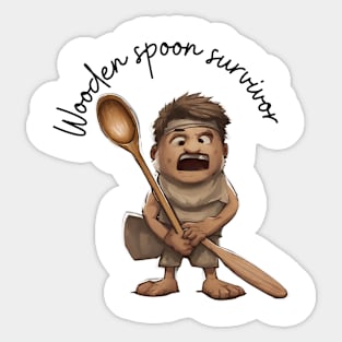 Wooden Spoon Survivor: Funny T-Shirt Design for Kitchen Champions Sticker